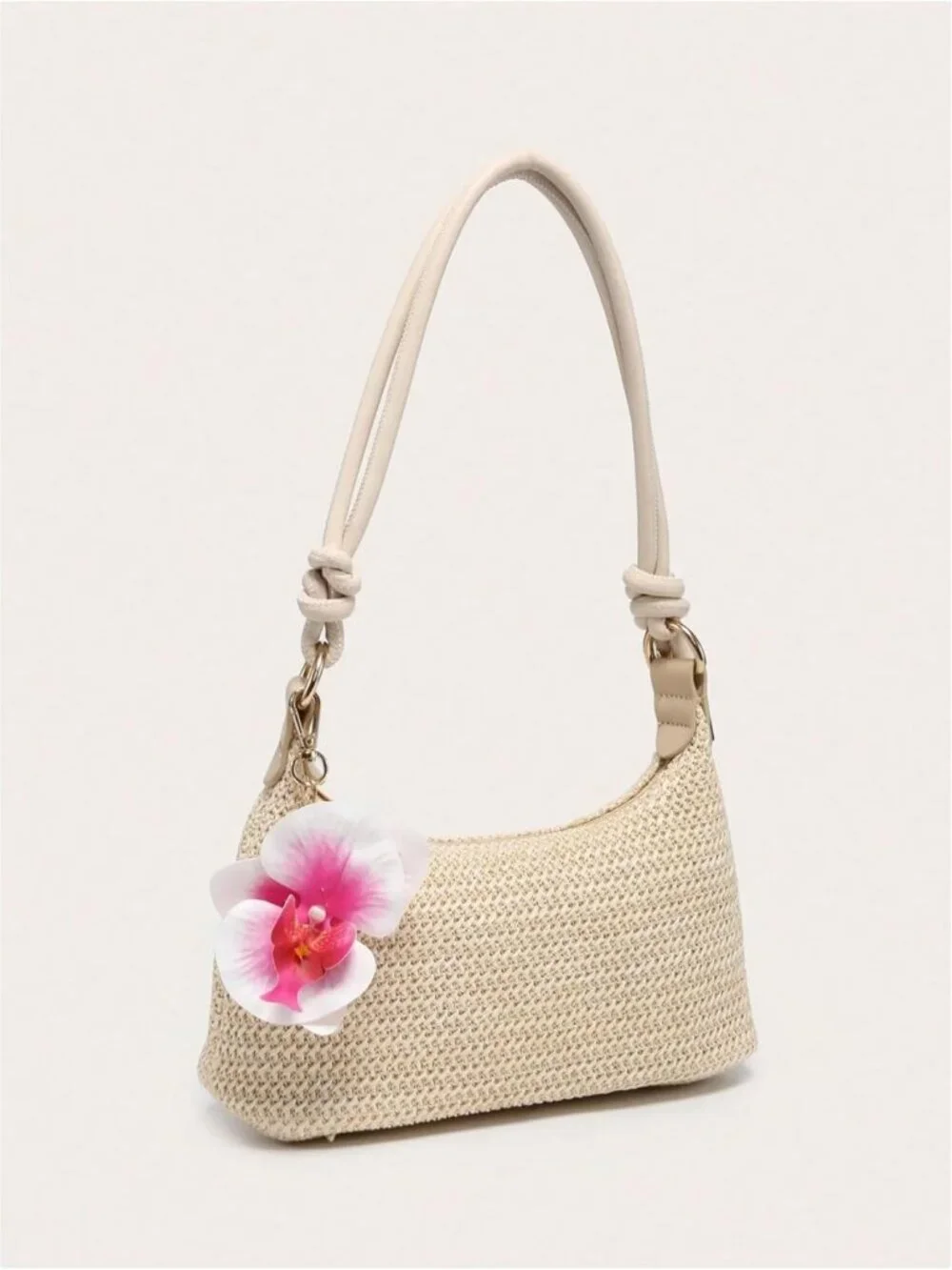 Women's Straw Woven Shoulder Bag Tote Handbag Summer Beach Purse Vacation Bags - Picture 2 of 5